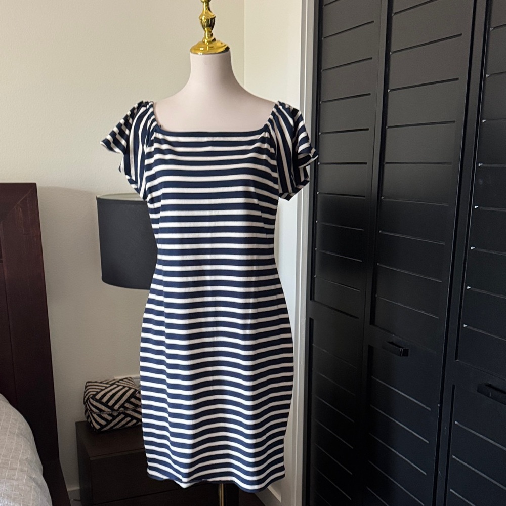Ralph Lauren Navy and White Striped Mini Dress